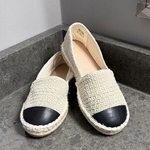 Aldo Beige and Black Crochet Espadrilles